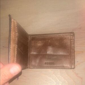 Fossil Tan Leather Card Holder